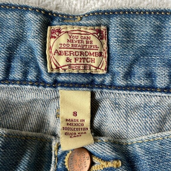 Abercrombie & Fitch Vintage Y2K 2000’s Low Rise Mini Denim Jean Skirt Size 8 - Picture 3 of 5
